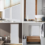 WPCTEV Window Privacy Film Frosted Glass Static Cling UV Sun Blocking Heat Control Window Tint Day and Night Insulation Home Bathroom Door Decorative Frosting Cover, 17.5 Inch x 8 Feet, Pure