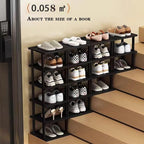 Vertical Shoe Rack - Tall Narrow Shoe Rack Organizer for Small Spaces,17 Tier Bamboo Shoen Shelf for Entryway,Closet,Corner,D