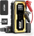 5000A Jump Starter,24000mAh Portable Jump Starter with 65W Quick Charger Battery Pack,12V Car Battery Jump Starter,LED Display,(All Gas 12L Diesel Engine) with Booster,LED Light,Jumper Cables