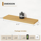 Vivelove 12 Inch Deep Floating Shelves 47.2 inch Long, Thick Wall Shelves with Wood Grain Texture, Shelf for Bedroom Bathroom