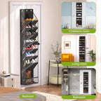 VERONLY Over the Door Shoe Organizer, Hanging Shoe Rack for Closet with 16-20 Pairs Capacity, Foldable Storage for Shoes, Boo