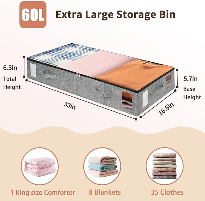 ComboCube Comforter Storage Bag and Under Bed Storage Containers Bundle (6-Piece Set)