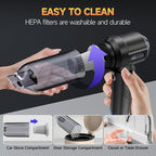 Car Vacuum Portable Cordless High Power Small Handheld Vacuum Cleaner 4-in-1 Compressed Air Duster & Air Blower & Pump Hand H
