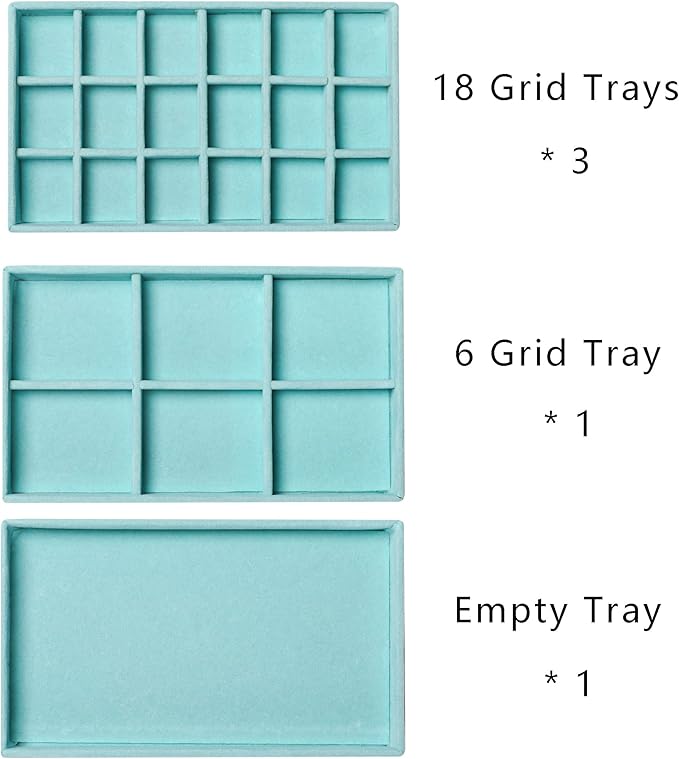 Frebeauty Acrylic Jewelry Organizer Earring Organizer Box with 5 Drawers Earring Holder Organizer with Velvet Trays Clear Jew