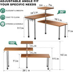 ZHWS Bathroom Counter Organizer Corner Countertop Shelf Adjustable 3 Tier Corner Shelf Kitchen Counter Organizer with 4 Metal