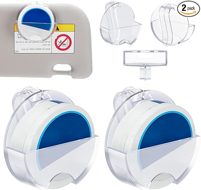 LUVCOSY 2 Packs Holster Clip Car Visor Clips for Zyn | Alpha Pouch Tins | Zyn Car Visor Holder Clip | Belt/Car Sun Visor Accessory | Clip-On for Easy Access | Gift for Father's Day | Clear