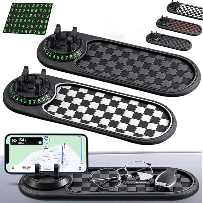 Multi-Functional Support Anti-Slip Pad, 360° Rotatable Multifunction Car Anti Slip Mat Phone Holder, Anti Slip Car Dash Grip 