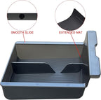JVMA Center Console Organizer for Tesla Model Y 2024 2023 2022 2021 and Model 3 2021-2023 Accessories with Backlight Transparent Smooth Slide 3 Carbon Edition Upgrade