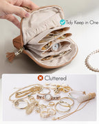 Vlando Small Travel Jewelry Case,Jewelry Pouch Bags with Zipper,Velvet Jewelry Organizer Storage Bag for Bracelet Rings Earri