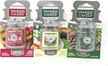 Yankee Candle Car Jar Ultimate Hanging Air Freshener, 3-Pack Set (Sparkling Cinnamon, Christmas Cookie, Balsam & Cedar) – Up 
