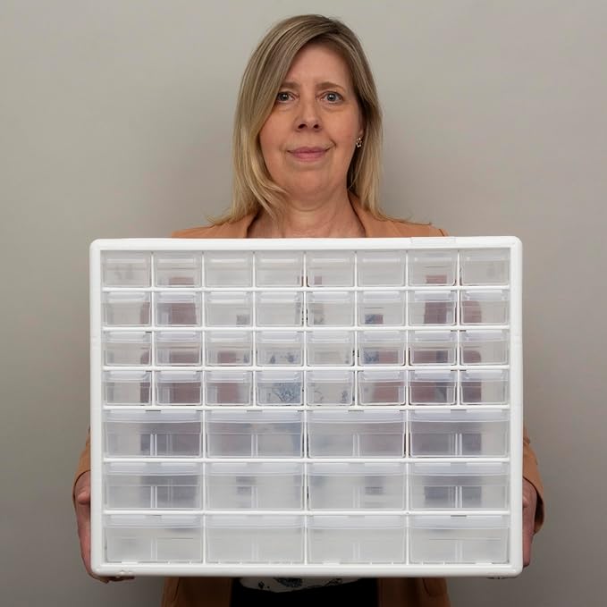 Akro-Mils 44-Drawer Plastic Drawer Storage Cabinet for Garage Organization, Bead Organizer, Building Bricks Storage, Teacher 