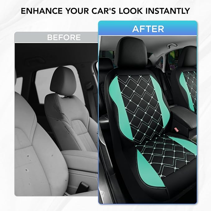 Road Comforts Seat Covers, Premium Leather Car Seat Covers Front Seat for Women Girls,Airbag Compatible, Automotive Seat Cove