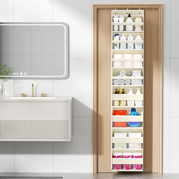 Mefirt Over The Door Organizer, 8 Shelf Door Hanging Organizers with 8 Large Capacity Pockets, Back of Door Organizer Storage
