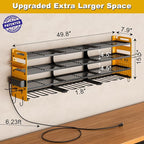 12 Cordless Drill Holder Large Power Tool Organizer Wall Mount with Side Pegboard & Screwdriver Holder, 4-Tier Heavy Duty Met