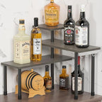 ZHWS Kitchen Countertop Organizer, Bathroom Counter Organizer, Adjustable 3 Tier Corner Shelf with 4 Metal Hooks for Counter 