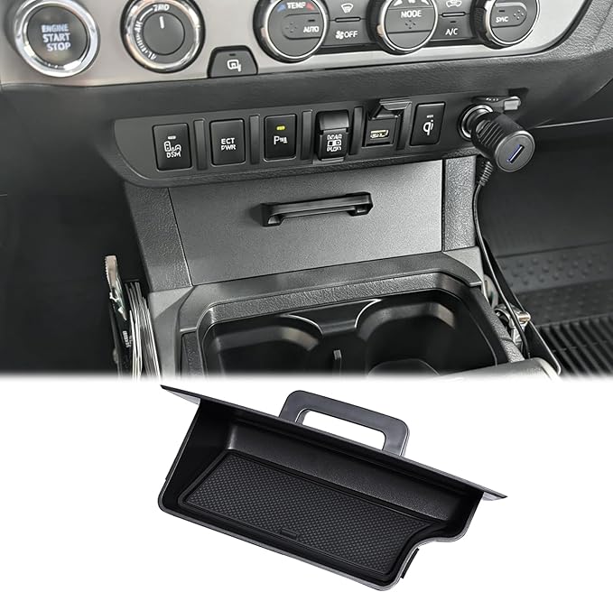 JKCOVER Storage Drawer Tray Compatible with 2016-2023 Toyota Tacoma Secret Compartment Front Gear Shift Center Console Organizer Hidden Storage Box Interior Accessories(Patent Design)