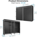 VIPEK Classic V6C Heavy Duty 5 Tiers Wire Garment Rack Large Size Wardrobe Closet Black Metal Clothing Rack with Black Oxford