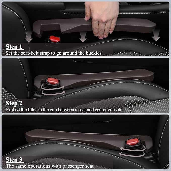 UREHEPO Car Seat Gap Filler, 2PCS Car Gap Filler Organizer, Car Inserts Between Seats, Car Interior Accessories for Men and Women, Universal Side Seat Gap Filler for Car Truck SUV (Brown)