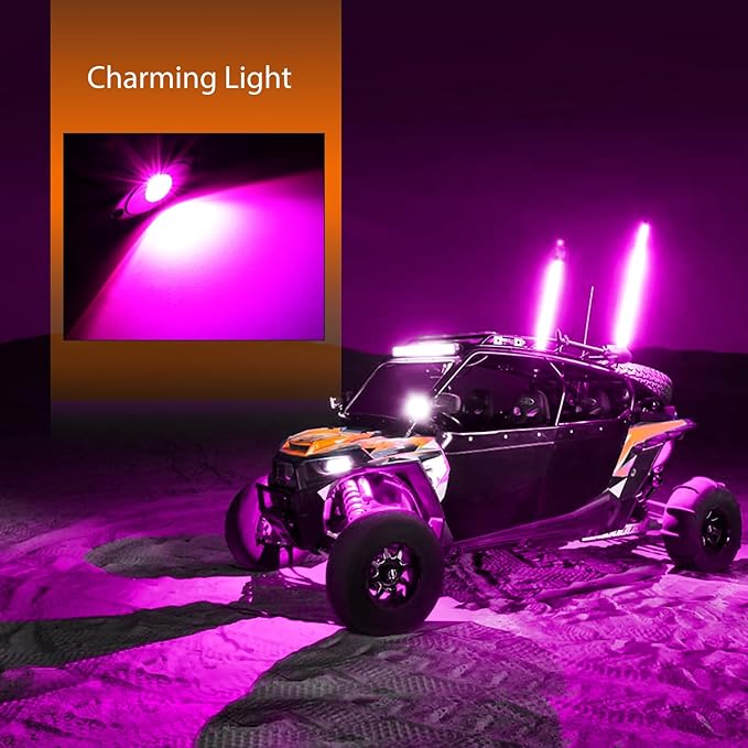 Nilight LED Rock Light 4PCS Pink Purple Underglow Wheel Well Fender Pods Waterproof Exterior Underbody Roof Rack Side Lamps for 12V 24V Car Truck Pickups ATV UTV SUV Motorcycle Boat