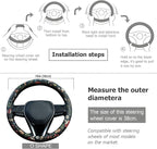 Mushroom Steering Wheel Cover Auto Leather Steering Wheel Protector, Anti-Slip, Breathable, Absorbing Sweat, Universal Mushro