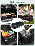 Oasser Trunk Organizer with Cooler Bag 95L, Bearing 110lb No Deformation, Collapsible with Multi Compartments, Removable