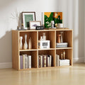 Wooden 6 Cube Storage Organizer with Closed Back Panel, Modern Open Cube Storage Shelf Bookshelf with Compartments, Cube Shel