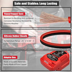 Jumper Start for Milwaukee Battery 18V for M18 Li-ion, Car Jump Starter Cables Adapter for 12V Car Up to 3.5L Gas or 3.5L Diesel Engine, with 11AWG Cable and Clamp Kit (Battery Not Included)