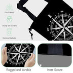 Compass Car Trash Bag,Hanging Drawstring Car Garbage Bag,Waterproof Canvas Car Back Seat Organizer with Adjustable Buckle,for Vehicles,SUVs,Camping,Road Trips
