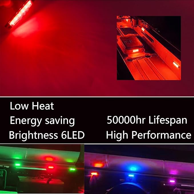 20 Pcs Rock Lights Red Strip Lights Wheel Fender Well Underglow Led Lights for Cars Exterior Side Marker for Truck Golf Cart Wrangler RV RV SUV Offroad