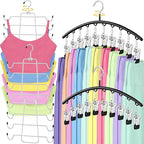 TomCare 4 Pack Space Saving Hangers，2Pack Tank Top Hanger and 2Pack Leggings Organizers for Closet Pants Hangers with 20 Clip