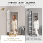 Ultra-Thin 5 Tiers Over the Door Organizer Hanging with 10 Side Pocket for Narrow Gaps,44lbs Behind the Door Storage Closet B