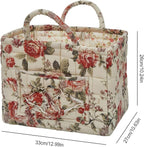 Boho Fabric Storage Basket, Large Capacity Laundry Basket, 12.2'' x 10.23'' x 10.23'' Collapsible Laundry Hamper with Easy Ca