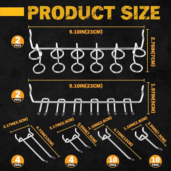 ELEAD 260 Piece Pegboard Hooks 1/8 and 1/4 inch Peg Board Organizer Accessories with Pegboard Bins for Organizing Various Too