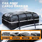 Car Rooftop Cargo Carrier Bag, Waterproof 20 Cubic Feet Car Roof Luggage Carrier for All Vechicles with/Without Racks, Includes Anti-Slip Mat, 8 Reinforced Straps, 6 Door Hooks, Luggage Locks (Black)