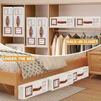 GhvyenntteS Bed Sheet Organizers and Storage 4 Pack (Queen & King Size), Foldable Sheet Organizers and Storage with Window an