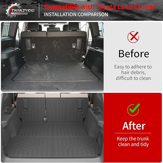 Floor Mats Compatible with 2024 2025 2026 Toyota Land Cruiser/Lexus GX550 Overtrail 5 Seats Cargo Mat Cargo Liner Trunk Liner Land Cruiser Accessories (Floor Mats+Trunk Mat+Backrest Mats)
