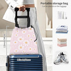 Car Trash Bag Large Hanging Can for Back of Seat, Cute Waterproof Car Garbage Bag for Vehicle, Travelling, Outdoor Cute Pink Daisy