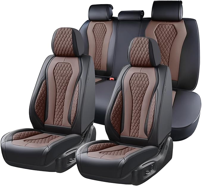 Coverado Car Seat Covers, Seat Covers Full Set, Coffee Car Seat Cover, Auto Seat Covers Front Seats Rear Seat Cover, Luxury C