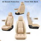 Coverado Seat Covers, Car Seat Covers Front Seats, Premium Nappa Leather Seat Covers for Cars, Waterproof Car Seat Protector 