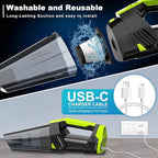 Cordless Car Vacuum Lightweight High Power Handheld Vacuum Cleaner with LED Light, Hand Vacuum for Car Home Office and Pet Ha