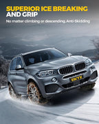 KYX Upgrade Alloy Steel Tire Chains for Car/SUV/Pickup Truks, Adjustable Universal Emergency Snow Chains for Pickup Trucks an