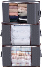 Lifewit Clothes Storage Bags 8 Pack 60 L and 3 Pack 90 L, Foldable Storage and Organization, Storage Bins with Lids, Blanket 