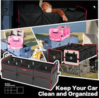 LIBZAKI Car Trunk Organizer,3 Compartments Big Trunk Storage, Large Capacity, Foldable, 95L Heavy Duty Storage Box for Car,