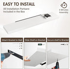 55 Inch Floating Shelves, 12" Deep Floating Shelf Wall Mounted, 55" Wall Shelves, Rustic Deep Bookshelf, Extra Deeper & Thick