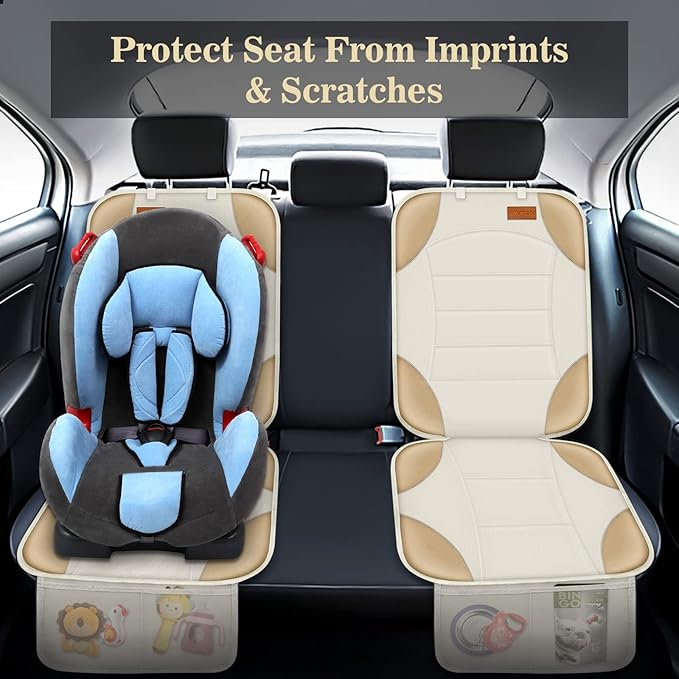Siivton Car Seat Protector for Child Car Seats, Waterproof 600D Fabric Car Seat Cover, Non-Slip Backing, Thick Padding, Mesh 