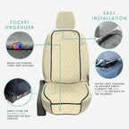 FH Group Car Seat Cushion – Neosupreme Single Front Seat Cover with Front Pockets, Airbag Compatible, Universal Fit Car Seat 