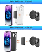 【2-Pack】Magnetic Phone Holder for car, [Strong Magnet] Magnetic Phone Mount for Car [ 4 Plate] iPhone Magnetic car Phone Holder Mount for Cell Phone [360° Rotation] Phone Holders for Your Car Magnetic
