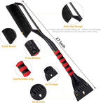 FOVAL 27" Snow Brush with Wider Ice Scraper (4.73" Width)(2 Pack), Snow Removal Car Brush with Comfortable Foam Grip for Cars, Trucks, SUVs, Windshield (Heavy Duty ABS, PVC Brush)