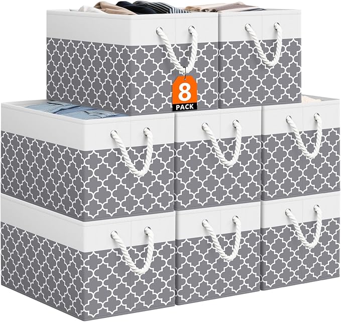 StorageTastic Storage Bin,Collapsible Storage Basket For Organizing,Large Storage Boxes With Rope Handles,Storage Containers,