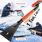DMJN [2026 Upgraded 27'' Snow Brush and Ice Scrapers for Car Windshield [One-Wipe Clean] Detachable Snow Brush for Car with Ergonomic Foam Grip for Cars, Trucks, SUVs